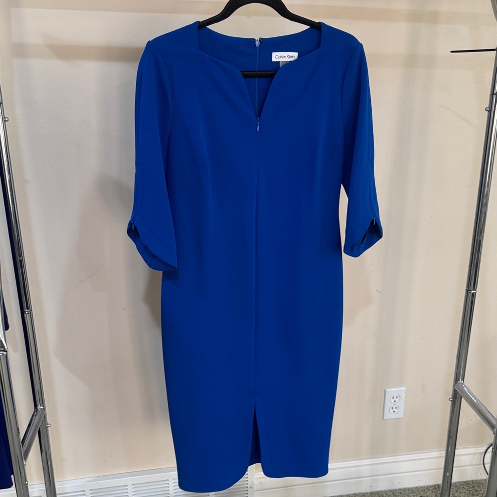 Calvin Klein Royal Blue Long Sleeve Dress